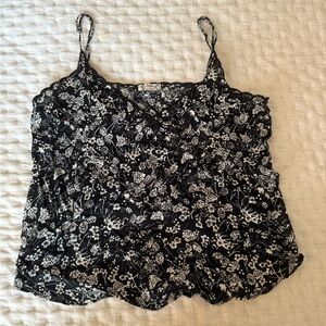 Intimately Free People Floral Black and White Tank